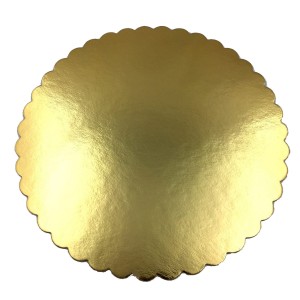 Podkład Pod Tort Gruby Złoty Karbowany 26cm