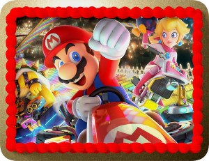 Opłatek Na Tort Mario Prostokątny + Gratis Tekst