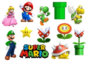 Opłatek na tort Super Mario Postaci 12szt #1