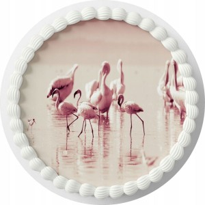 OPŁATEK NA TORT Flamingi + GRATIS TEKST