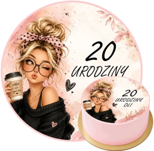 Opłatek Cukrowy na tort na 20 30 Urodziny Cukrowa Dekoracja