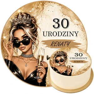 Opłatek Cukrowy na tort na 30 40 Urodziny Cukrowa Dekoracja